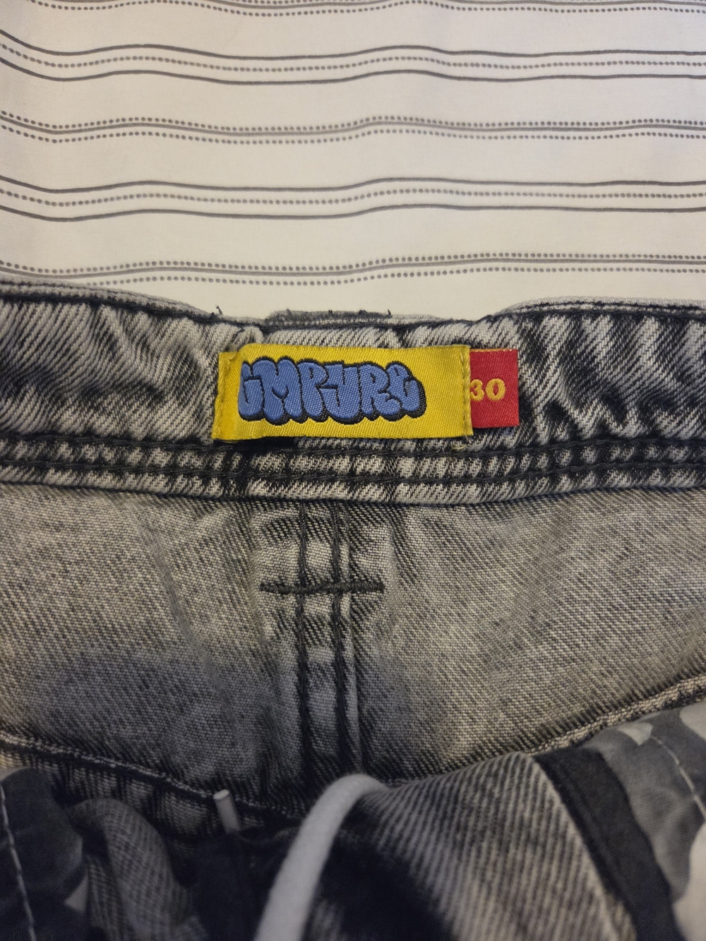Empyre Grey Washed Shorts Jeans